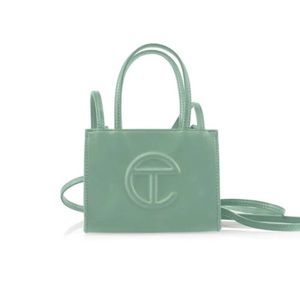 Small double mint Telfar shopping bag